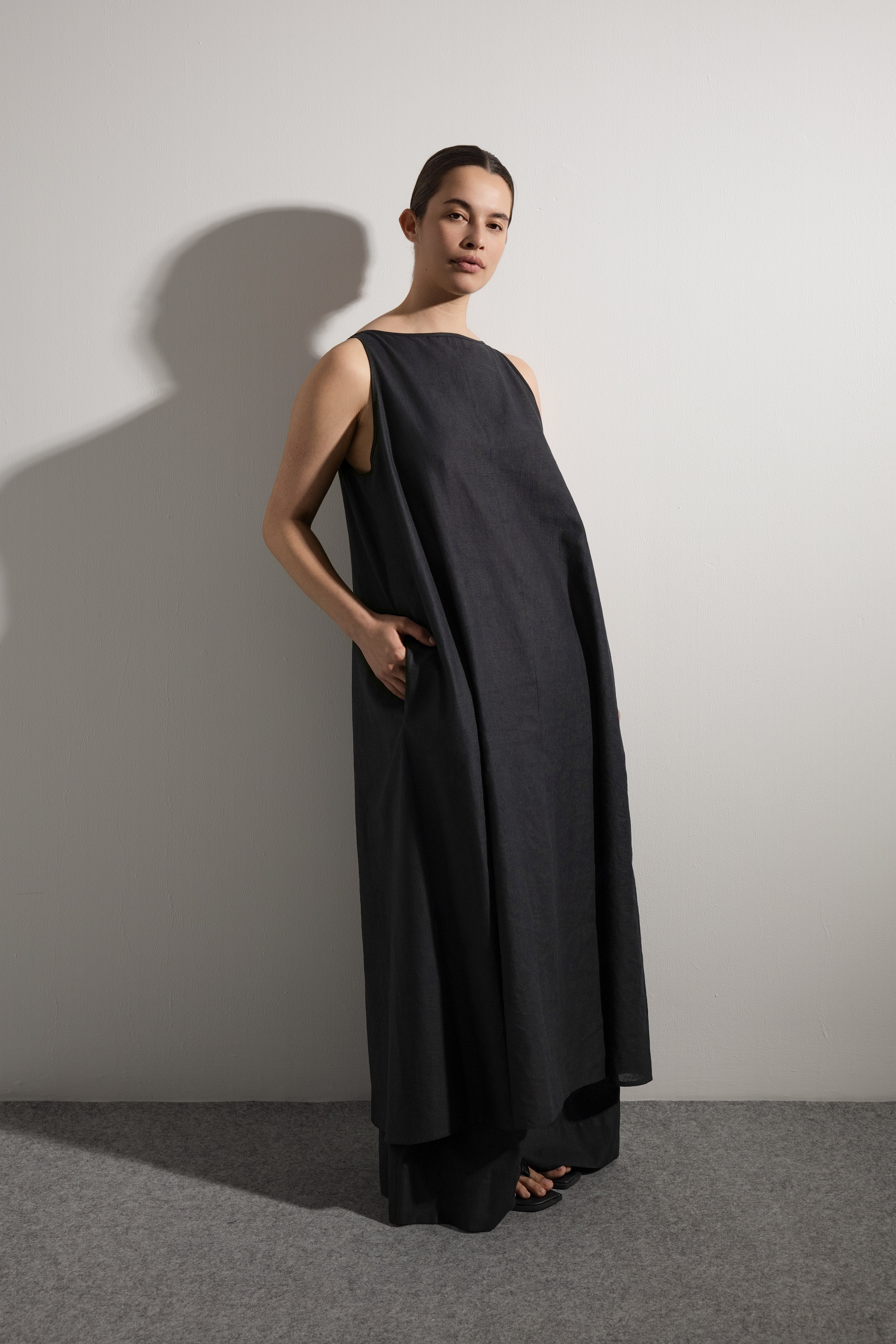 James Brown - Shift Dress Linen Cotton Black | Dresses | 47 Frocks Online Store James Brown - Shift Dress Linen Cotton Black | Dresses | 47 Frocks Online Store