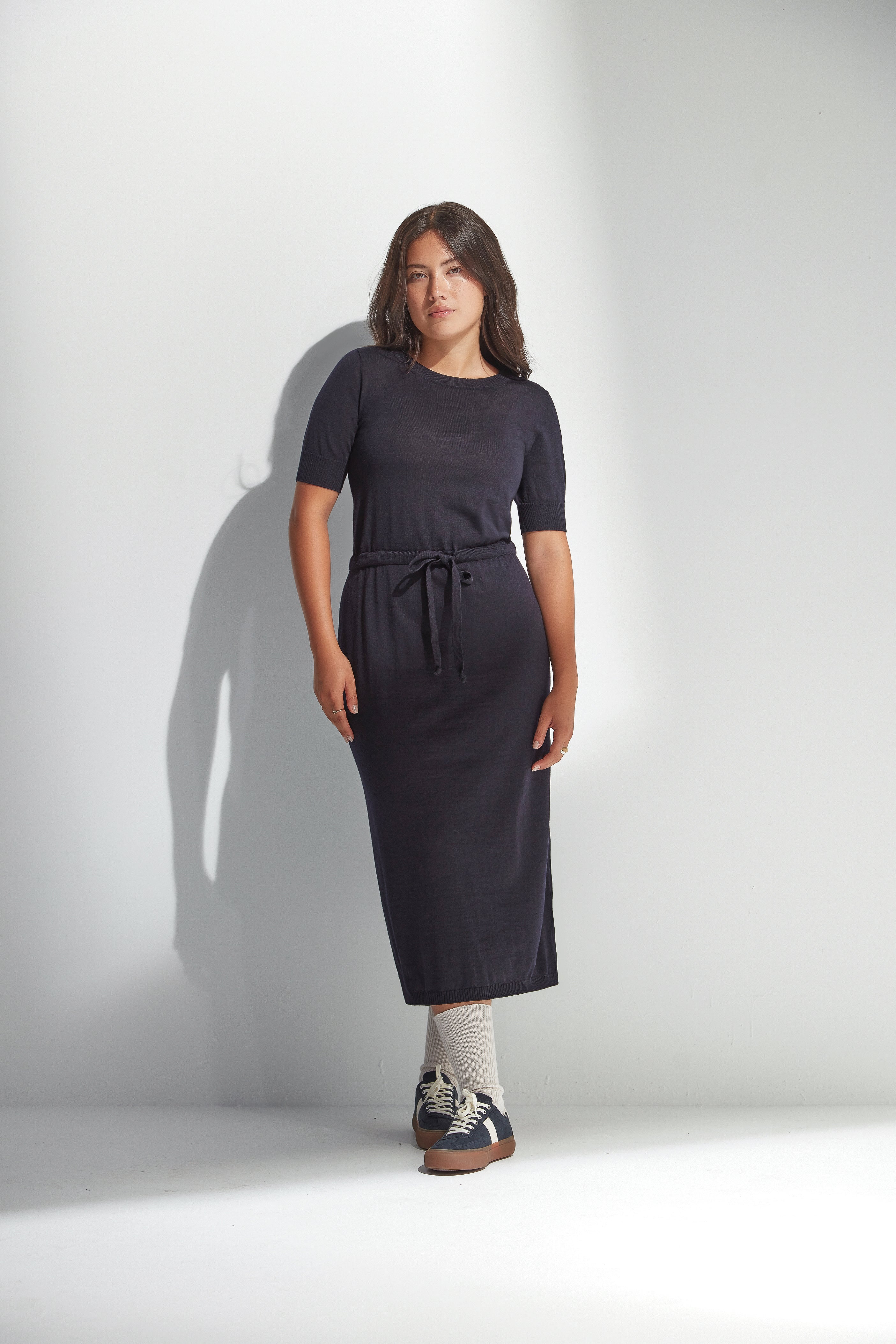 Standard Issue Merino Drawstring Dress Navy Dresses 47