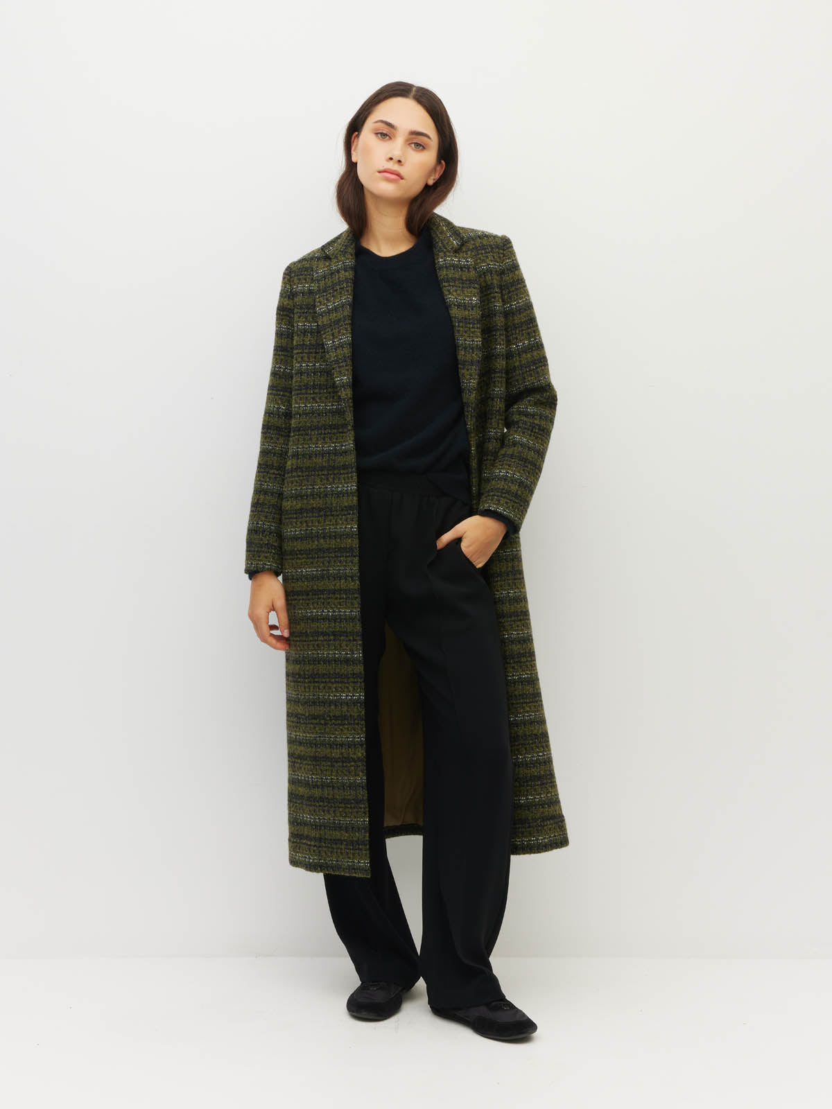 Juliette Hogan - Watson Coat Forest Tweed | Jackets & Coats | 47