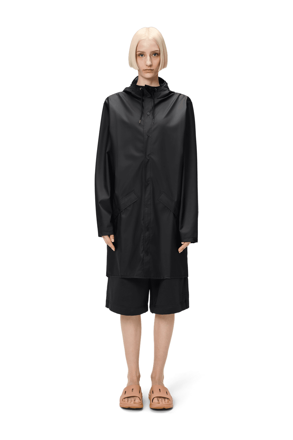 Rains Long Jacket Black