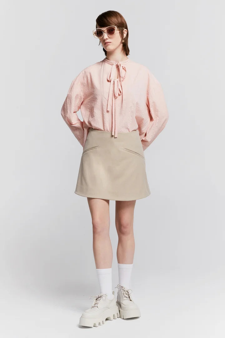 Karen Walker Rivera Skirt Classic Suiting Oat